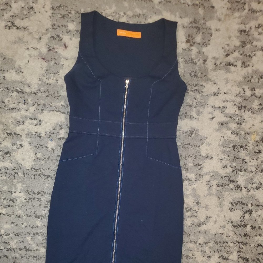 Cynthia Steffe Blue Zipup Dress || sz Small || EUC - Picture 2 of 14